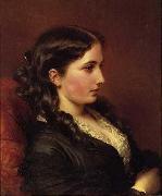 Franz Xaver Winterhalter Study of a Girl in Profile oil
